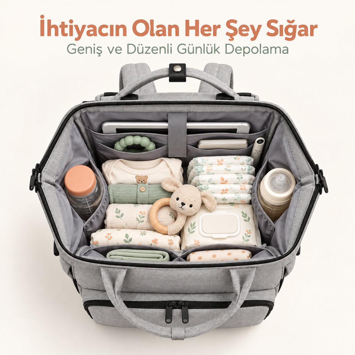 MİNUVA™ Yatak Olabilen Anne Bebek Çantası